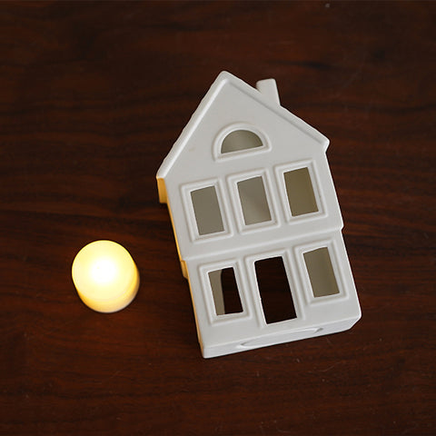 Minimalist Architectural House-Shaped Ceramic Candle Holder