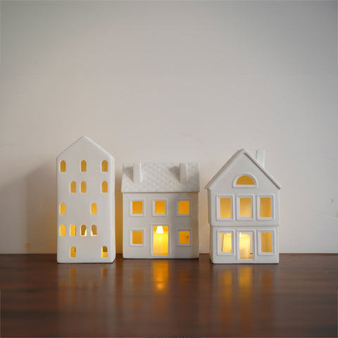 Minimalist Architectural House-Shaped Ceramic Candle Holder