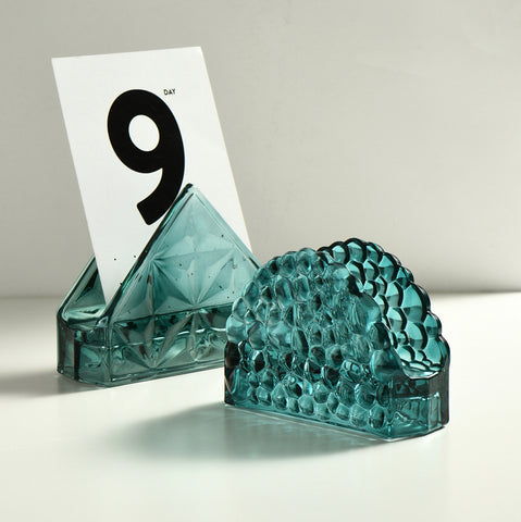 Artisanal Faceted Glass Napkin Holders - Elegant Tabletop Accessories