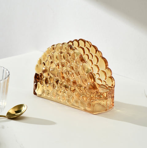 Artisanal Faceted Glass Napkin Holders - Elegant Tabletop Accessories