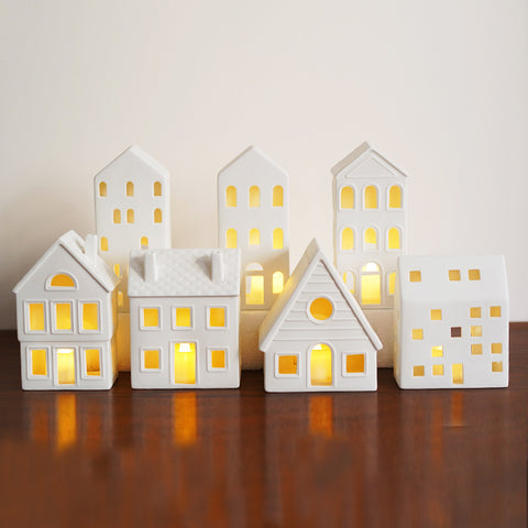 Minimalist Architectural House-Shaped Ceramic Candle Holder