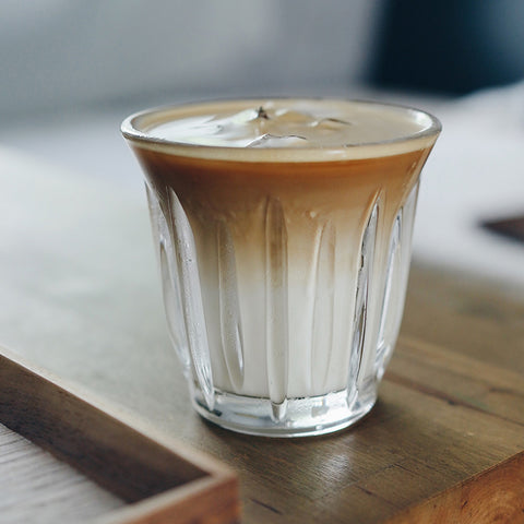 Vintage Grooved Glass Tumbler - Retro Ribbed Cup for Iced Beverages and Coffee