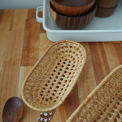 Handcrafted Oval Woven Storage Basket - Multipurpose Organizer for Utensils and More