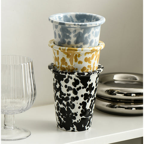 Abstract Splash Ceramic Tumblers - Artistic Ink Wash Design Drinkware