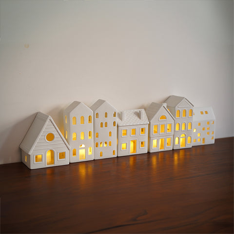 Minimalist Architectural House-Shaped Ceramic Candle Holder