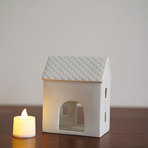 Minimalist Architectural House-Shaped Ceramic Candle Holder