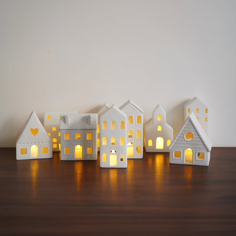 Minimalist Architectural House-Shaped Ceramic Candle Holder