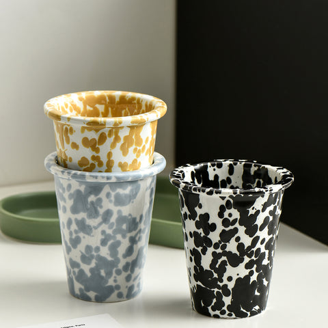 Abstract Splash Ceramic Tumblers - Artistic Ink Wash Design Drinkware