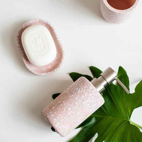 Pink Terrazzo Bathroom Accessory Set