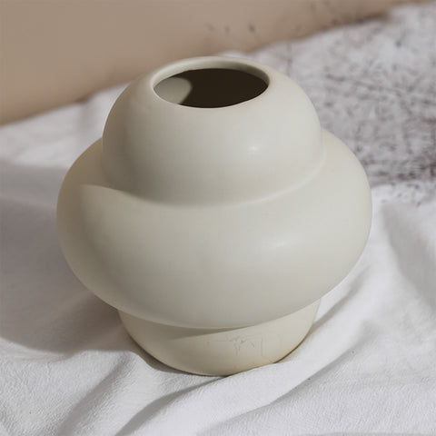 Unique Squeezed Spheres Ceramic Vase