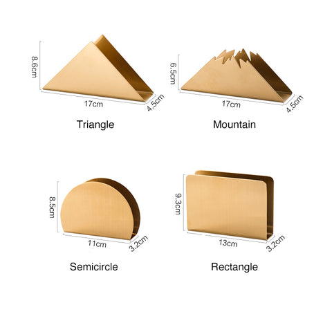 Stylish and Functional Brushed Golden Geometric Napkin Holder for Elevated Dining