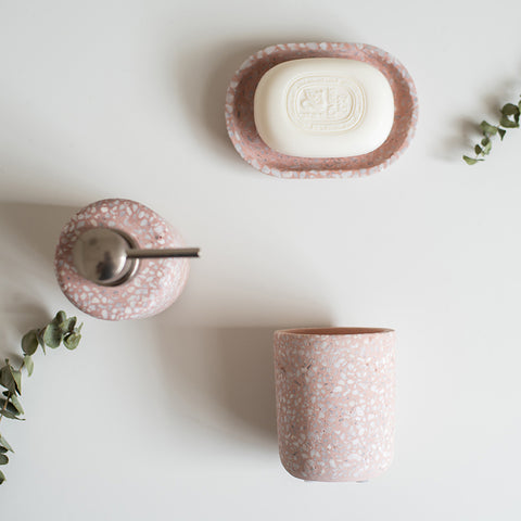 Pink Terrazzo Bathroom Accessory Set