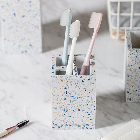 Stylish and Practical Terrazzo-Style Bathroom Accessories Set for Organized and Elegant Bathroom