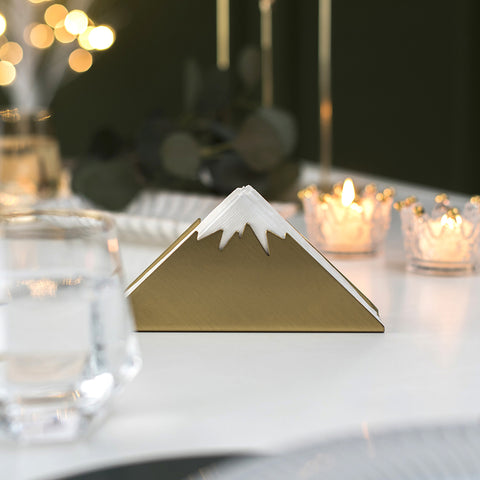 Stylish and Functional Brushed Golden Geometric Napkin Holder for Elevated Dining