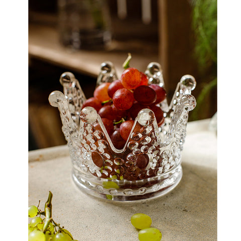 Elegant Glass Crystal Crown Tealight Candle Holder / Container