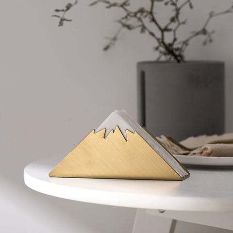 Stylish and Functional Brushed Golden Geometric Napkin Holder for Elevated Dining