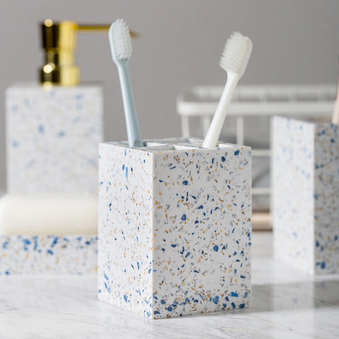 Stylish and Practical Terrazzo-Style Bathroom Accessories Set for Organized and Elegant Bathroom