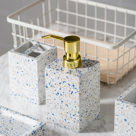 Stylish and Practical Terrazzo-Style Bathroom Accessories Set for Organized and Elegant Bathroom