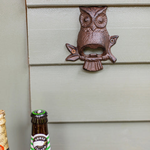 Charming Owl Cast Iron Wall Mounted Corkscrew