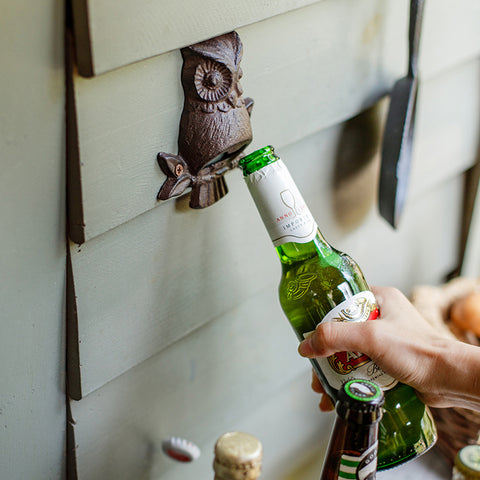 Charming Owl Cast Iron Wall Mounted Corkscrew