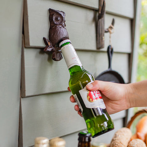 Charming Owl Cast Iron Wall Mounted Corkscrew